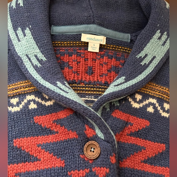 Sundance Wool Cardigan “Rare”Knit Spirit Winds Horse Red/Blue Small EUC - Picture 8 of 15